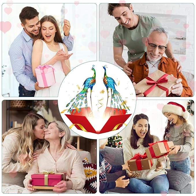 32" Tall Metal Peacock Garden Decor Outdoor Statues, Metal Standing Couple Peacock Decor for Outdoor, Handcrafted Garden Art Sculptures for Patio, Yard, Lawn Home Decoration, Set of 2