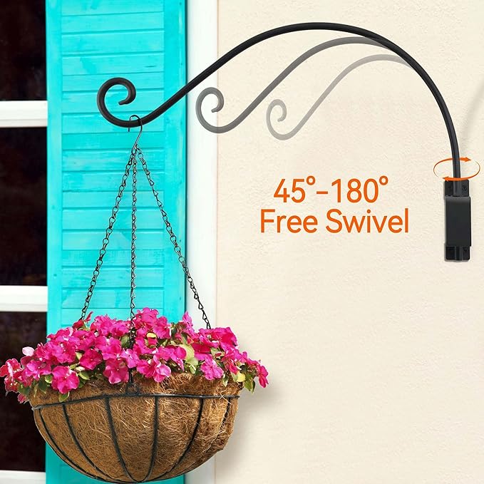 AJART Bird Feeder Hanger for Outside:22-inch Swivel Hanging Plant Hangers Bracket Outdoor for Garden Patio Yard Tree Wall Mount - Hummingbird Feeder Hooks