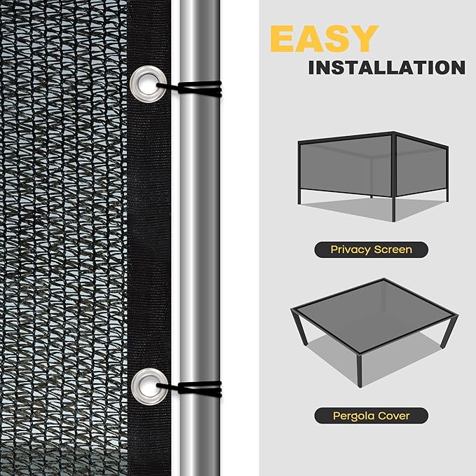 VICLLAX 30% Shade Cloth, 14x22FT Durable Black Mesh Trap with Every 3 FT Grommet, Sun Shade Fabric Netting for for Plants Cover, Greenhouse, Chicken Coop, Barn Kennel, Garden Patio