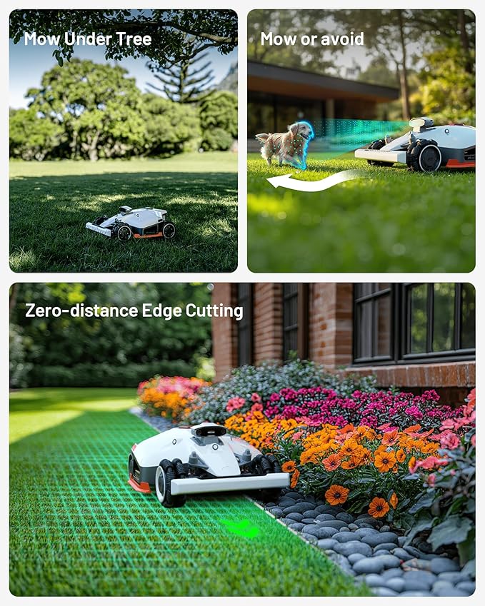 LUBA 2 AWD 5000HX Robot Lawn Mower with 4G, Reception 1.25 Acres, Max. 1.48 Acres, All-Wheel-Drive for 80% Slope, UltraSense AI Vision & RTK Automatic Edge Mapping, 2.2"-4.0" Cutting Height