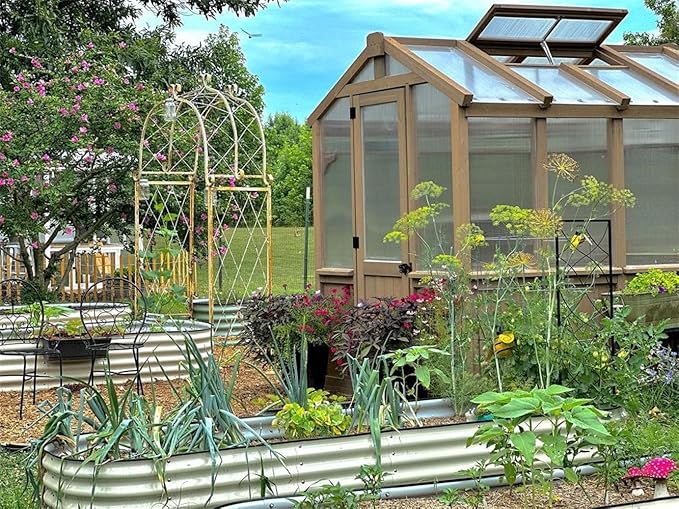 Vego garden Raised Garden Bed Kit, 11" Tall 10 in 1 Modular Raised Garden Beds Kit, Metal Planter Box for Vegetables, Flowers, Herbs, Pearl White