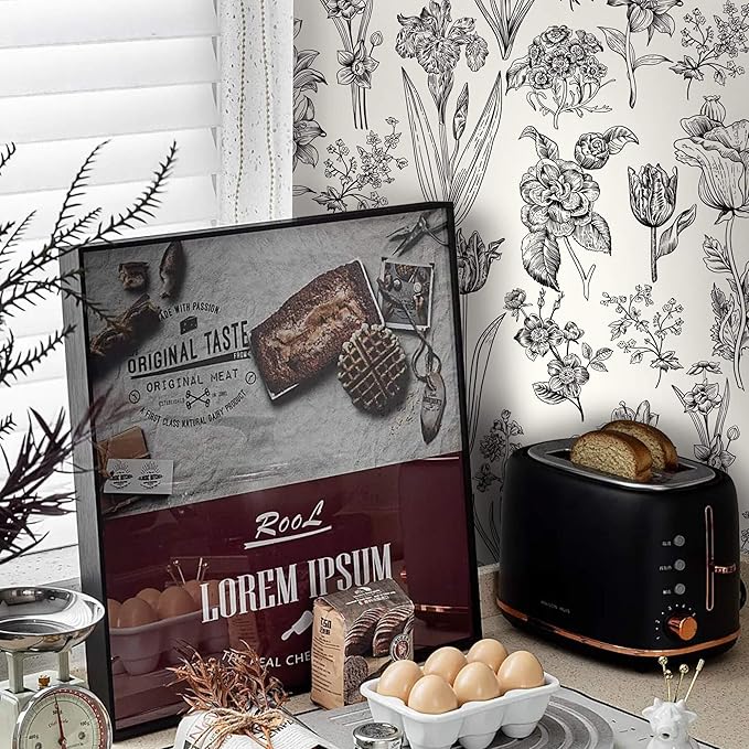 Dimoon 236"x17.3" Floral Peel and Stick Wallpaper Beige Contact Paper Waterproof Wallpaper Delicate Vintage Flower Thicken Plant Self Adhesive Removable Wall Covering Shelf Liner Decal Vinyl Roll