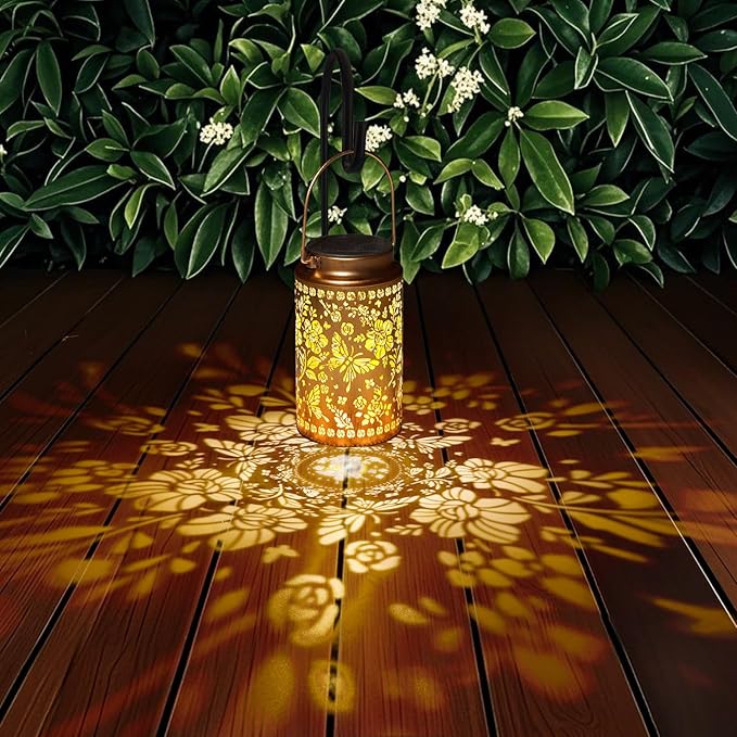 4 Pack Butterfly Solar Lanterns Outdoor Waterproof, Metal Hanging Lights Decorations for Garden Yard Lawn Patio, Butterfly Gifts for Women Mom Grandma Gardener Mother in Law Christmas