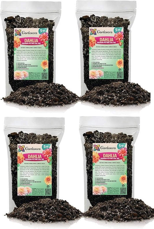 Premium Dahlia Potting Soil Mix - Ideal for Growing Vibrant and Healthy Dahlias - 20 Quart