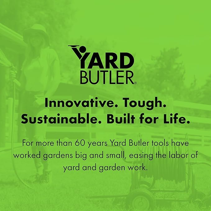 Yard Butler Hose Reel Cart - Heavy Duty Metal with Wheels for Gardens, Lawns, and Outdoor Use, 400 ft