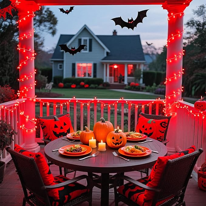 JMEXSUSS Red Christmas Lights Clear Wire, 66ft 200 LED Red Christmas String Lights Outdoor Indoor Plug in, 8 Modes Red String Twinkle Fairy Lights for Room Party Tree Decorations