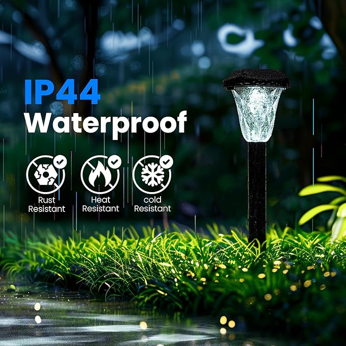GIGALUMI Solar Outdoor Lights,Solar Lights Outdoor Waterproof 12 Pack,Cool White Solar Pathway Lights for Outside,Outdoor Lights Solar Powered Garden Decoration for Pathway,Patio,Lawn,Yard
