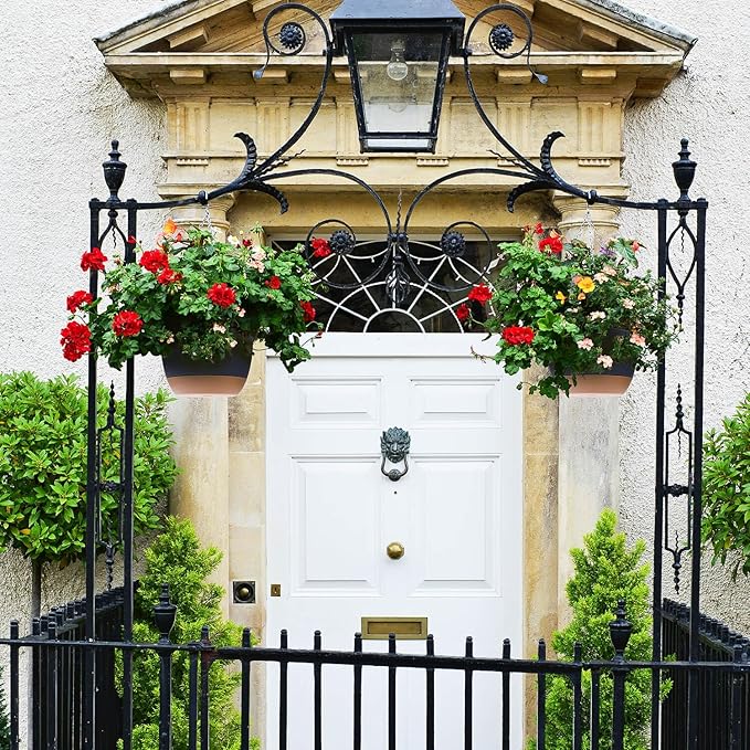 Set of 2-10 Inch Hanging Planters for Indoor Plants with Self-Watering Includes Hanging Pots for Plants, Outdoor Hanging Plant Pot with Drainage, and 2 Types of Hanging Baskets Hangers (Black, 10inch)