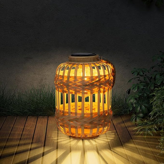 Solar Rattan Light - Outdoor Waterproof Solar Lanterns for Garden, Yard, Patio, Porch, Trees, Lawn, Pathway