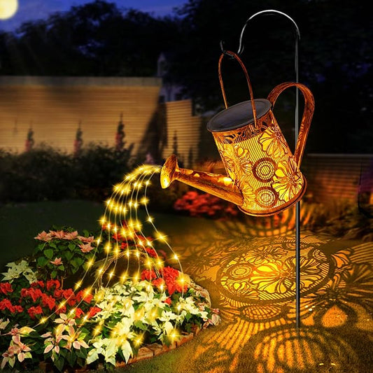 Solar Watering Can Lights Outdoor, Gardening Gifts for Mom Women Grandma Mother's Day, Waterproof Garden Decor Hanging Solar Lantern Lights, Outdoor Patio Yard Porch Decor for Birthday Christmas