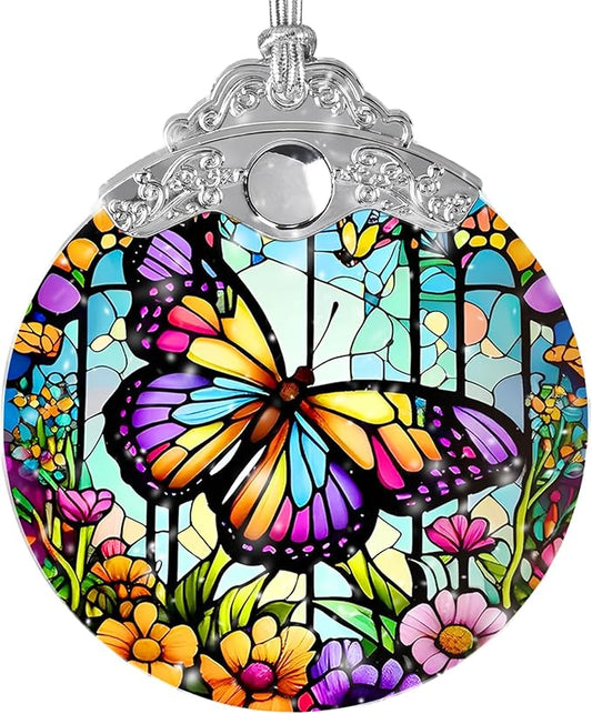 Butterfly Stained Glass Suncatcher, Jocidea Butterfly Ornament, Butterfly Christmas Ornament, Holidays Ornaments, Christmas Tree Ornament, Butterfly Decor, Gifts for Butterfly Lovers