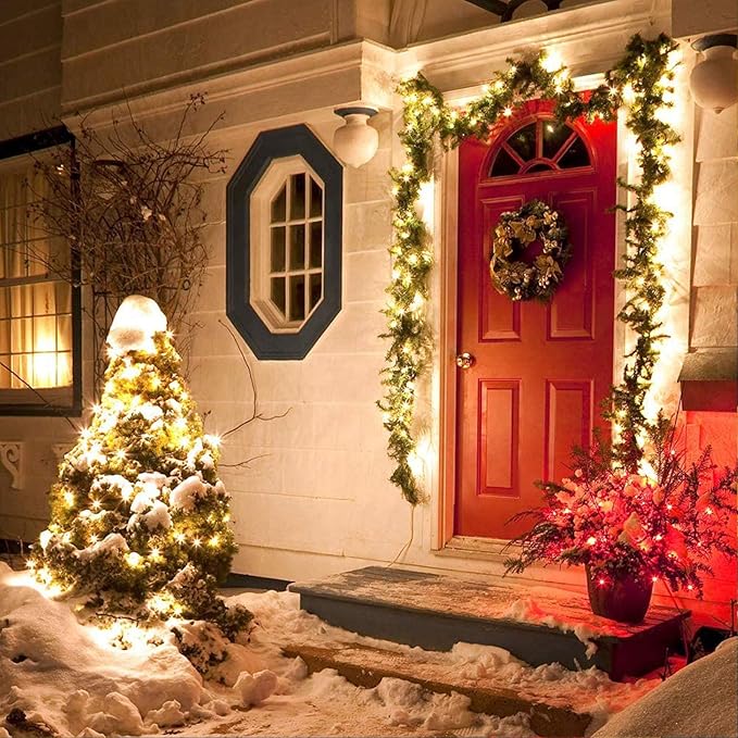 RUICHEN Warm White Dimmable Fairy Lights Plug in, Super Long 165 Ft 500 LED Twinkle String Lights with Remote, Waterproof Silver Wire Firefly Lights for Christmas Wedding Party Bedroom Patio Garden