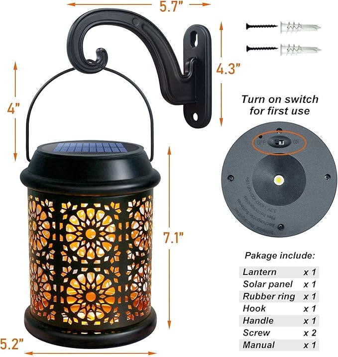 DenicMic Solar Lantern 1 Pack + Wall Lights 2 Pack