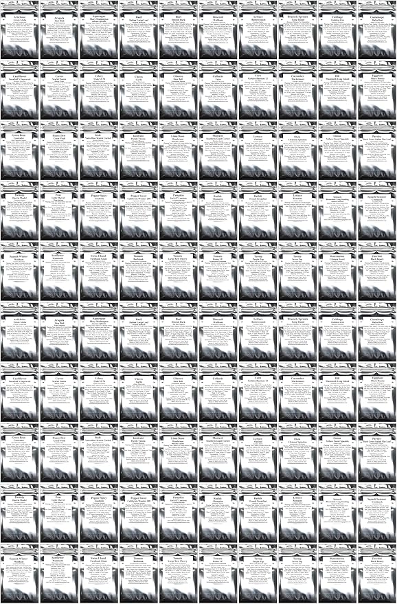 100 Seed Packets, 50 Varieties: Ultimate Seed Vault for Home Food Security & Abundant Gardens by B&KM Farms