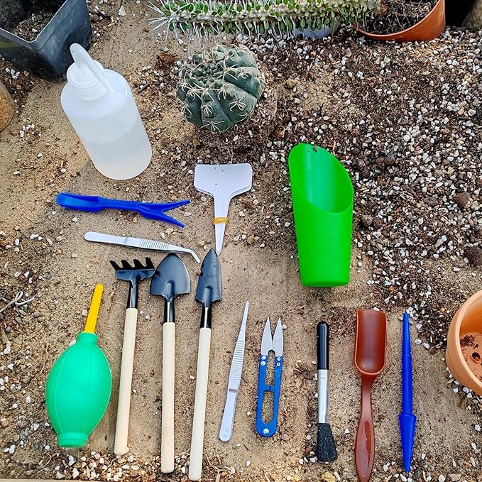 GXXMEI 20PCS/Set Succulent Tools, Mini Garden Tool Set, Transplanting Tools Set, Succulent Care kit for Succulent Miniature Gardening Plant