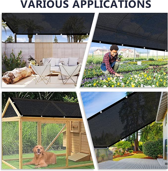 VICLLAX 90% Shade Cloth, 3x22FT Durable Black Mesh Trap with Every 3 FT Grommet, Sun Shade Fabric Netting for for Plants Cover, Greenhouse, Chicken Coop, Barn Kennel, Garden Patio
