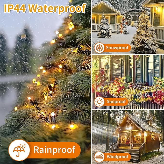 Christmas Light 500 LEDs 172ft Green Cable Wire Fairy String Twinkle Lights Plug in 12 Modes for Xmas Tree, Party, Indoor,Outdoor, Garden, Wedding, Home Decoration (Multi Color)