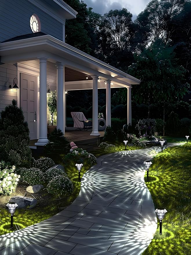 SOLPEX Solar Pathway Lights Garden Decor for Yard, Garden Lights Solar Powered Waterproof Landscape Lighting, Solar Outdoor Lights Porch Decor for Path Walkway Driveway (6 Pack Cold White)