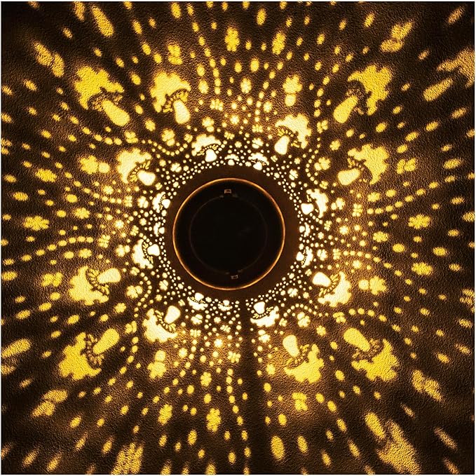 2 Pack Mushroom Solar Lanterns Outdoor Waterproof Hanging Solar Lights Mushroom Gifts for Women Men Mom Metal Decorative LED Outdoor Lanterns for Patio,Lawn, Landscape, Garden Decor, Yard Decoration