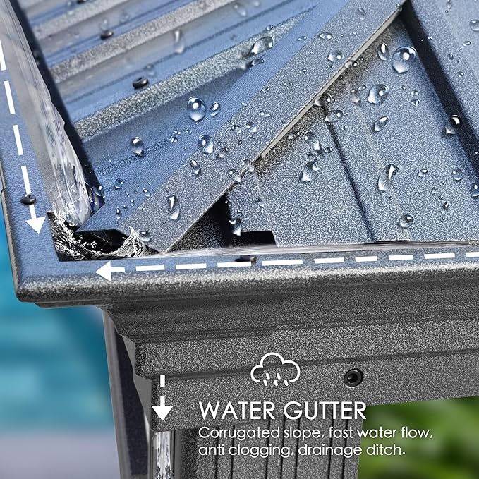 Kozyard Alexander 12' X 18' Hardtop Permanent Aluminum Metal Gazebo with Galvanized Steel Double Roof Canopy, Curtain and Netting, Gazebo Pavilion for Patio, Backyard, Deck, Lawn (Brown)