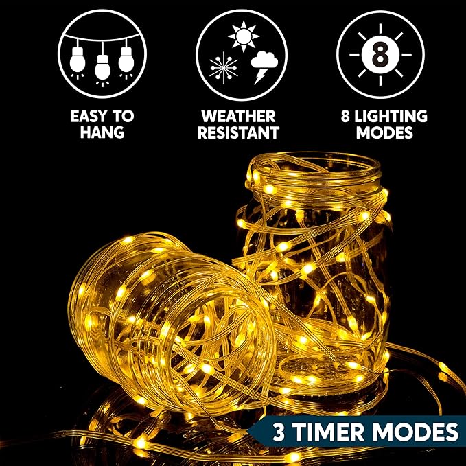 Joiedomi 1200 LED Christmas Lights Outdoor,394 FT Warm White Christmas Tree Lights with 8 Modes Timer, PVC Clear Wire String Lights with Reel for Indoor Outdoor Holiday Xmas Eve Night Decorations