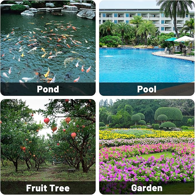 Rainleaf Pond Netting, 14' x 20' Pond Net Cover, Koi Pond Netting for Leaves, Heavy Duty Koi Pond Net Protecting Koi Fish from Herons, Stakes Included, Snare Nets