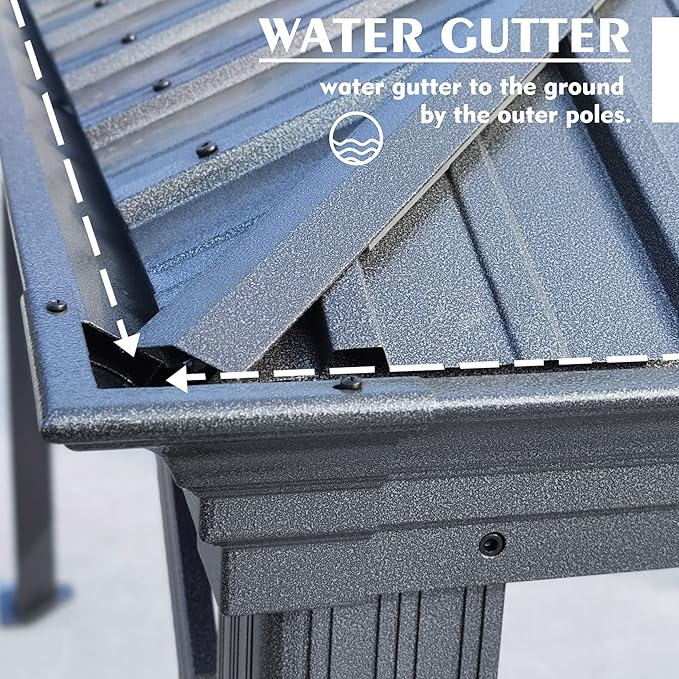 Kozyard Alexander 10' X 12' Hardtop, Aluminum Metal Gazebo with Galvanized Steel Double Roof Canopy, Curtain and Netting, Permanent Pavilion for Patio, Backyard, Deck, Lawn (Gray)