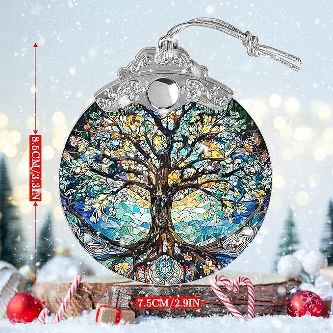 Tree of Life Stained Glass Suncatcher - Holidays & Christmas Tree Ornament, Decor & Gifts
