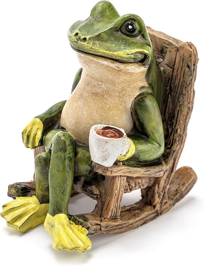 Miniature Frog Garden Statue - 2" Tall - Mini Outdoor Accessory Figurine for Fairy Garden
