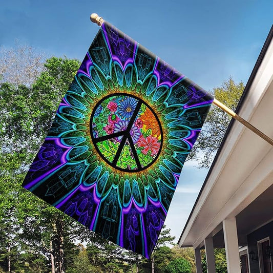 FLAGWIX Flags - Hippie Just A Little Something To Brighten Your Day Flag QNK163F, House Flag (29.5" x 39.5") - USA House Garden Flags Premium Polyester - Decorative Outdoor Flags