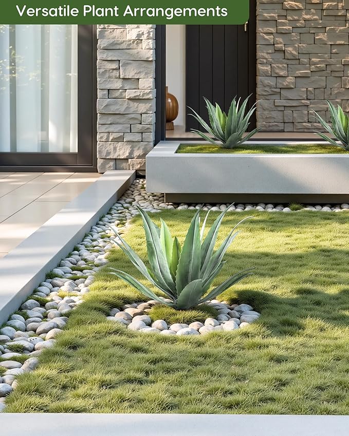 Velener 24 Inch Tall UV Resistant Artificial Agave Plant - Realistic Faux Succulent for Indoor & Outdoor Decor, Perfect for Home, Office, and Housewarming