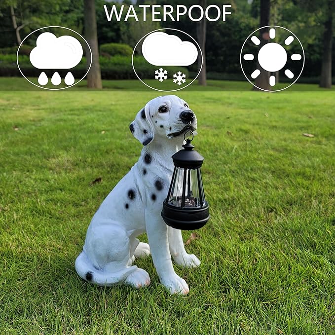 Garden Statues Dog Solar Hanging Light, Courtyard Resin Simulated Handicraft Dog Statue Ornament, Garden Yard Entrance Decoration.