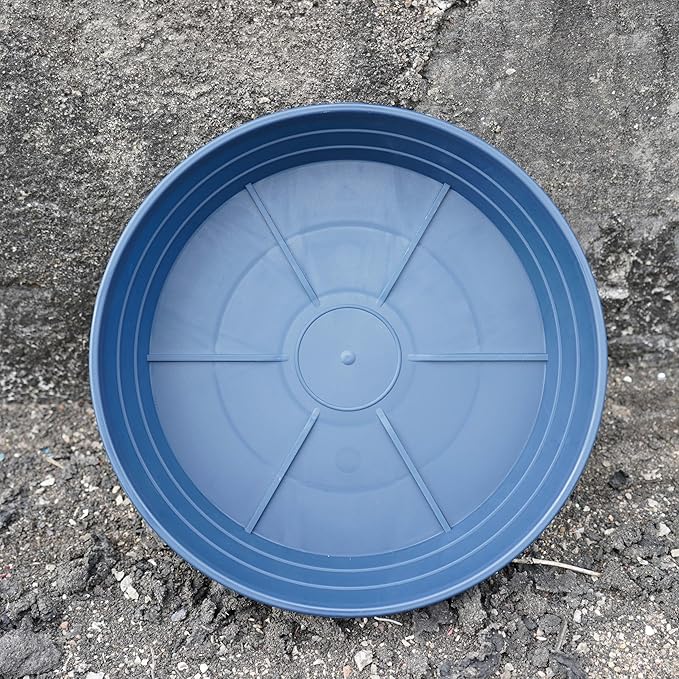 Plant Saucer 6 Inch 4 Pack 6 8 10 12 14 16 18 20 25, Plastic Plant Trays for Pots，Extra-Deep Plant Water Dray Tray, Bird Bath Bowl, Heavy Flower Plant saucers Indoors and Outdoor No Holes 6in-4 blue