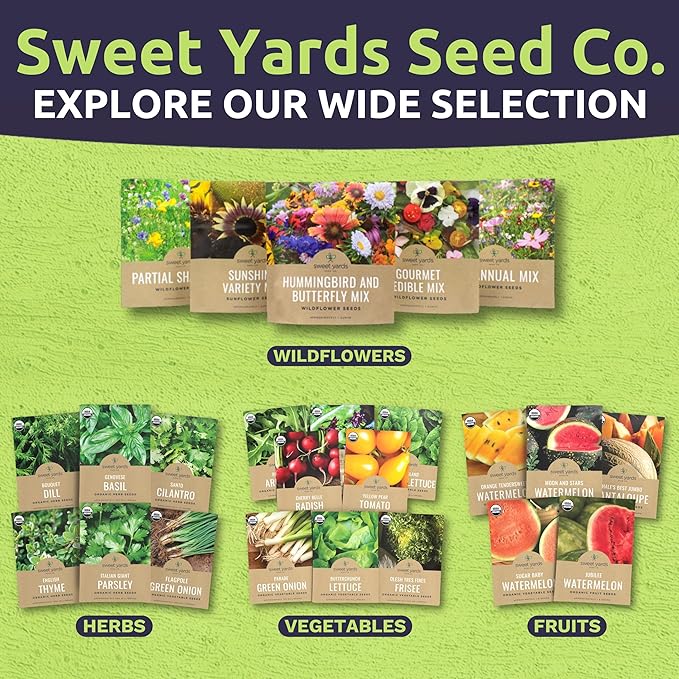 Organic Seeds Essential Variety Pack - 10 Individual Packs - 2025 Season - Summer Squash, Cherry Tomatoes, Arugula, Broccoli and More! for Indoor & Outdoor Planting (Non-GMO, Certified Organic)