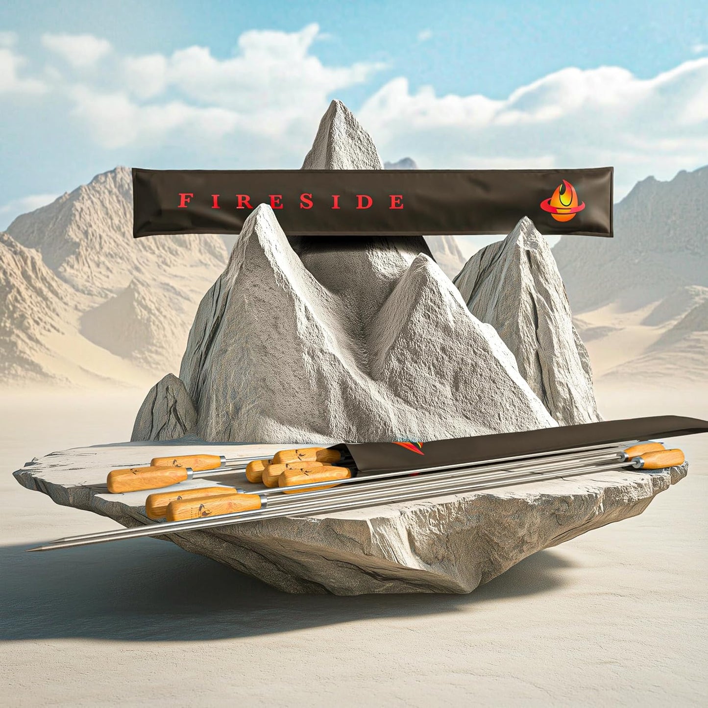 Marshmallow Sticks for Fire Pit - 34" Extra Long Roasting Smores Stick - Campfire Metal Skewers Roast Hot Dog Corn BBQ Utensil Holder Kit Outdoor Camping Accessories with Wooden Handle (10-Pack)