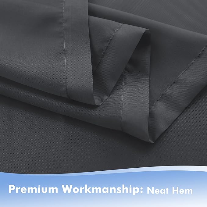 HolidayIdeas Outdoor Sheer Curtains for Patio Waterproof, 2 Panels - 54 x 120 Inch - Grey Light Filtering Voile Outside Curtains Grommet Drapes for Front Porch, Gazebo, Pergola, Backyard