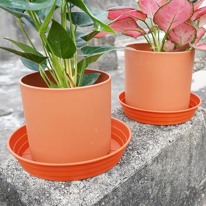 Plant Saucer 14 Inch 2 Pack 6 8 10 12 14 16 18 20 25, Plastic Plant Trays for Pots，Extra-Deep Plant Water Dray Tray, Bird Bath Bowl, Heavy Flower Plant Saucers Indoors and Outdoor No Holes