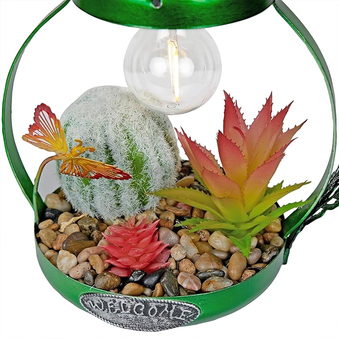 Alpine Corporation LYT292SLR-HH Solar-Powered Metal Heron w/Garden Enclosed LED Light Decor, Solar Patio Decor, 16''H, Green