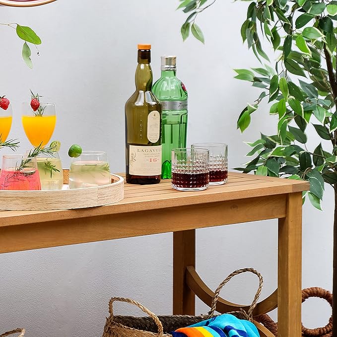 Cambridge Casual Chester Teak Wood Outdoor Console Table – Durable Accent Table for Patio, Deck, Porch and Garden - Perfect for Displaying Plants, Décor, Beverage and Other Outdoor Essential