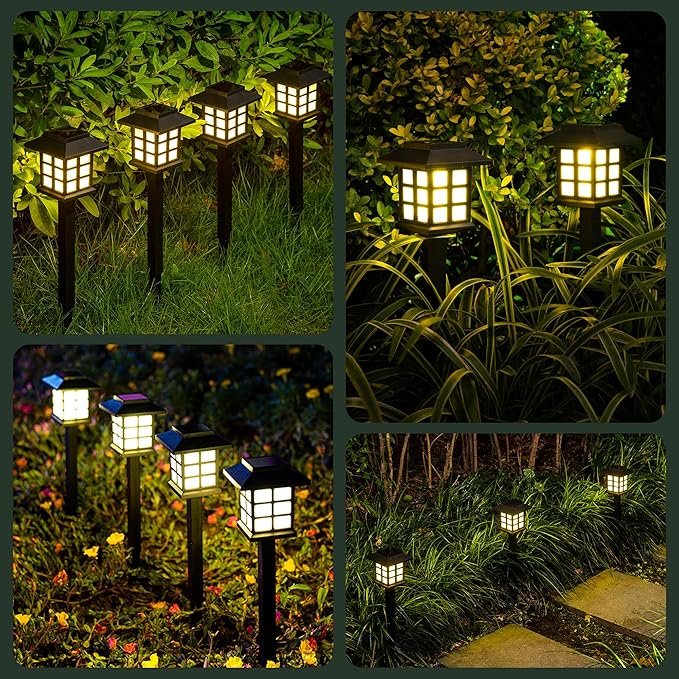 SOLPEX Solar Outdoor Lights,12 Pack Solar Path Lights, Solar Walkway Lights Outdoor, Solar Garden Lights, Solar Pathway Lights Outdoor Waterproof for Garden, Yard, Landscape and Driveway(Warm White)