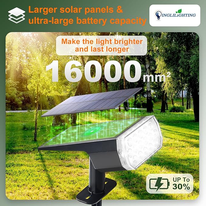 DINGLILIGHTING Solar Lights Outdoor Waterproof: IP65 Led Spot Light Decorations for Garden - 3 Lighting Modes Solar Powered for Yard - Dust to Dawn Uplighting Landscape Pathway Drive Patios 6PC White