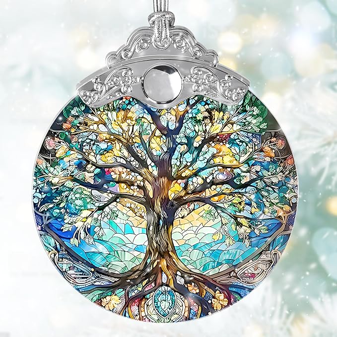 Tree of Life Stained Glass Suncatcher - Holidays & Christmas Tree Ornament, Decor & Gifts