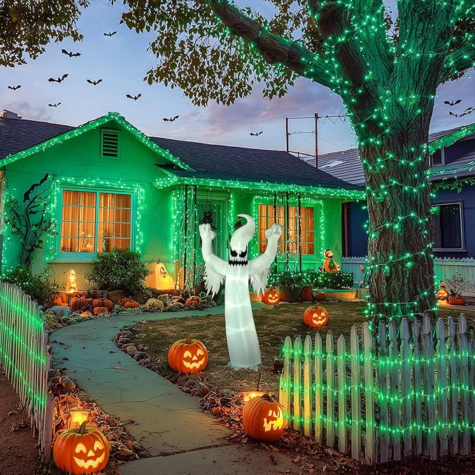 JMEXSUSS Green Lights for St Patrick's Day Decoration, 200 LED Green Christmas Lights Clear Wire, Connectable Green String Lights Indoor Outdoor for Spring Tree Garden St. Patricks Day Decor