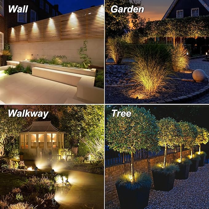 Solar Spot Lights Outdoor, Solar Landscape Spotlights IP65 Waterproof 9.8ft Cable, Dusk to Dawn Solar Uplights for Tree Garden Yard Driveway Porch Walkway Pool (6-in-1, 3000K Warm White)
