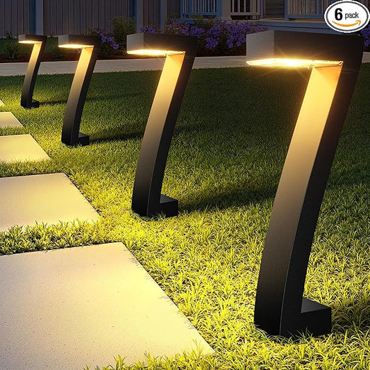 WdtPro Solar Lights Outdoor Pathway Lights, 6 Pack Upgraded Bright LED Outdoor Solar Light for Outside, IP65 Waterproof Solar Garden Light for Yard, Driveway, Walkway, Landscape, Patio Decor