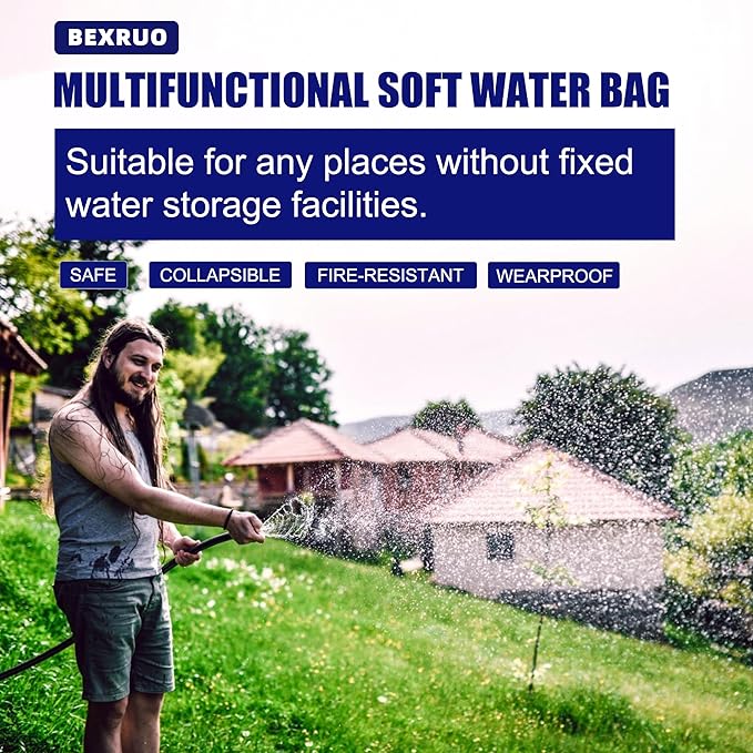 50Gal Portable Water Storage Bladder, Foldable Large Capacity Container Water Tank, Agricultural Irrigation, Camping, Firefighting, Outdoor Household Water