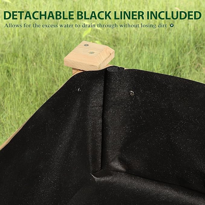 MUPATER 4x2FT Raised Garden Bed,Raised Garden Bed with Four Legs, Elevated Planter Box with Drainage Holes for Herbs and Vegetables, Outdoor and Indoor, Natural Wood