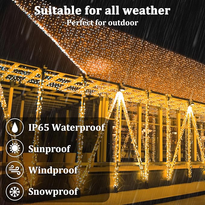 2-Pack 200FT Solar String Lights for Outside, 600 LED Extra-Bright Solar Light Outdoor with 19 Modes & Timer, Waterproof Fairy Solar Lights for Garden Patio Tree Christmas Decorations (Warm White)