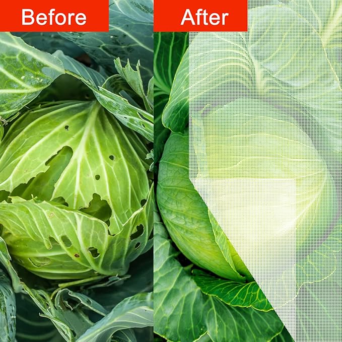 Agfabric Garden Netting 10'x15' Insect Pest Barrier Bird Netting for Garden Protection,Row Cover Mesh Netting for Vegetables Fruit Trees and Plants,White