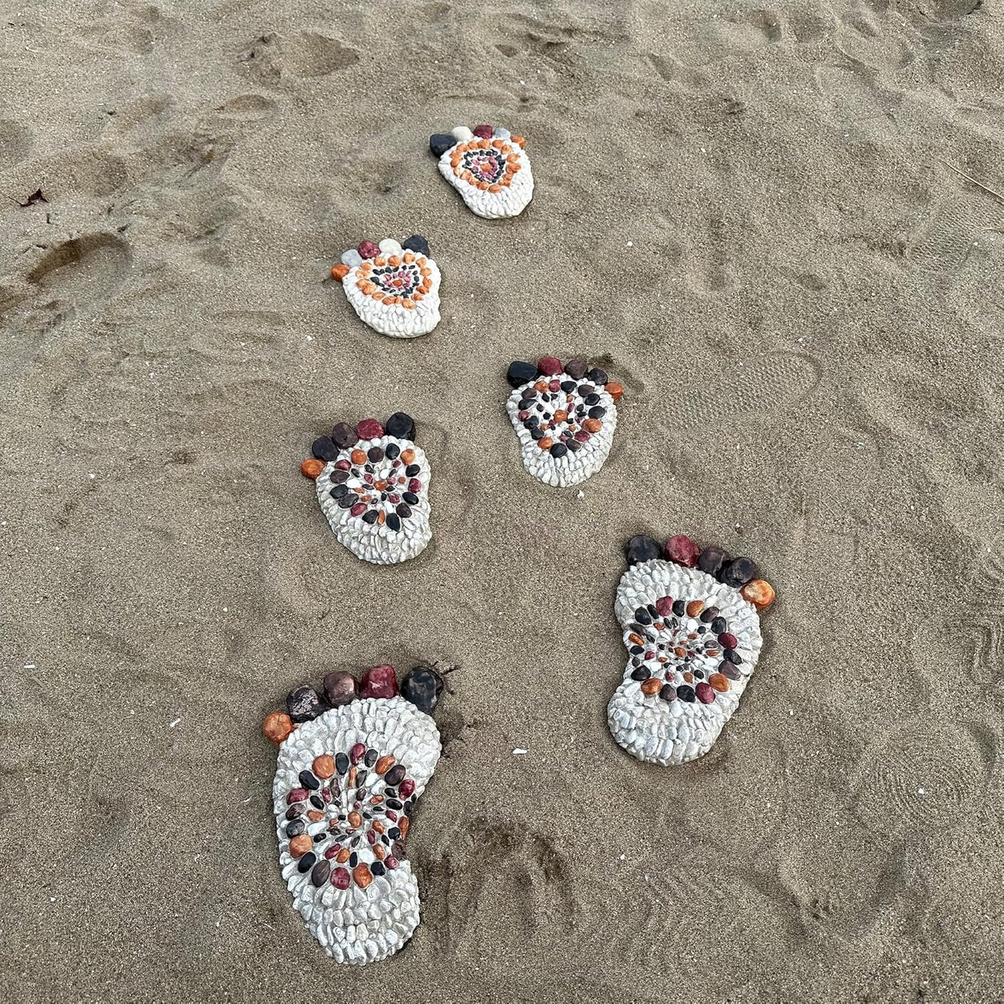 Outdooor Stepping Stones - Decorative Garden Stones for Patio, Deck, Garden or Sidewalk Faux Cobblestone Stepping Stones (Set of 2#B